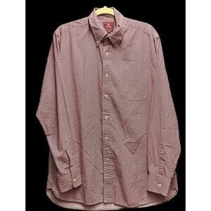 Lucky Brand Dungarees America Mens L/ S Red White Button Front Shirt Size L
